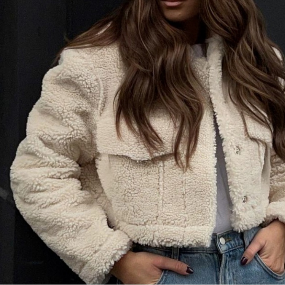Cream Sherpa Jacket